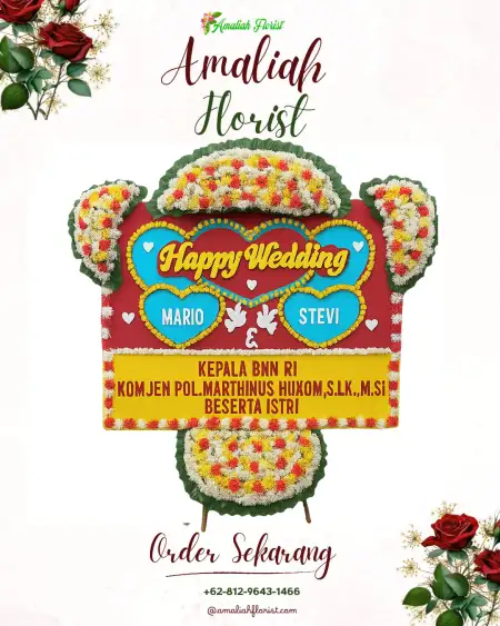 Papan Bunga Pernikahan Mangin
